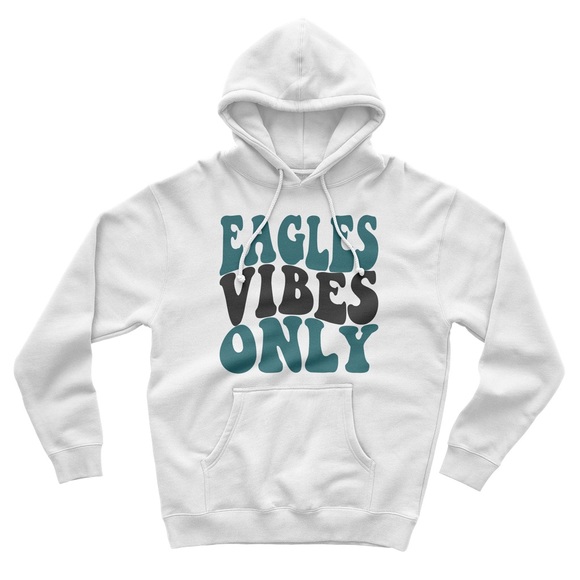 π Eagles Vibes Only Hoodie π€ NFL Philadelphia Eagles NEW White Hoodie - Picture 2 of 2
